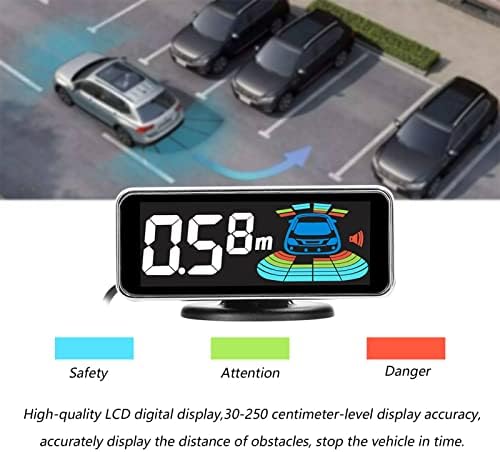 KKnoon Parkoló Szenzor Hátsó Tolató Radar-Rendszer 8 tolatóradar Távolság Érzékelő LCD Távolság Kijelző Hang-Figyelmeztető
