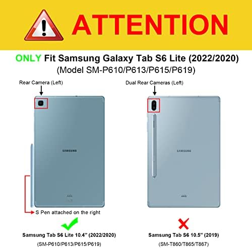 Fintie Folio tok Samsung Galaxy Tab S6 Lite 10.4 Hüvelyk 2022/2020 Modell (SM-P610/P613/P615/P619) S tolltartó, Puha TPU