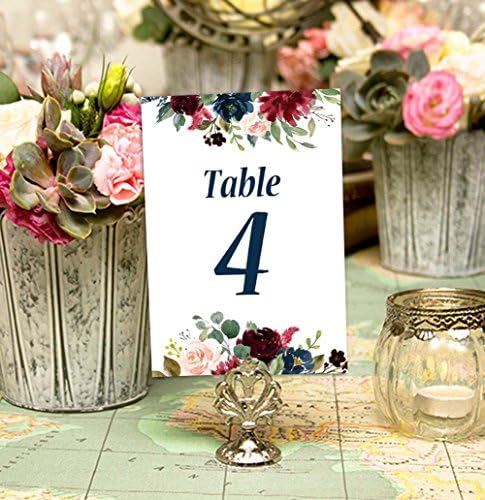 Kedves Emlék Kétoldalas Nyomtatás Virágos Asztal Számok Esküvői Fogadás Dekoratív Táblázat Kártya-4 x 6 (1, 30)