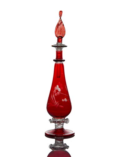 Dekoratív Üveg Parfüm Üres Üveg - Illat Üres Üveg Dekor - Piros Egyiptomi Kézzel Fúvott Üveg Parfüm Gravírozott Üveg - Illóolajok