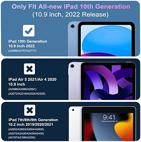 TiMOVO az Esetben az iPad 10 Generáció Esetben 2022, az iPad 10 Gen 10.9 hüvelyk Esetben, iPad Esetében 10 Generáció, Ütésálló