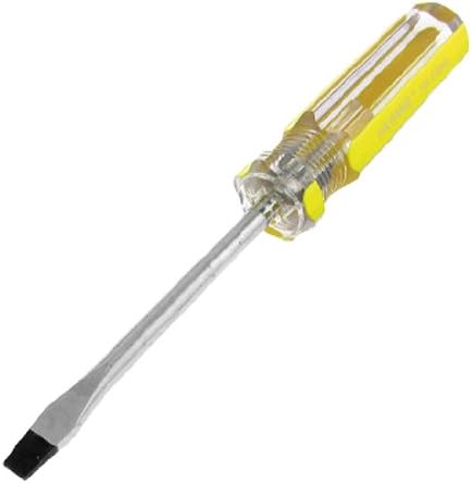 Aexit Sárga Műanyag Kézi Működtetésű Eszközök Kezelni, 5mm Mágneses Tipp 3in Tengely Lapos Csavarhúzó Modell:59as634qo330